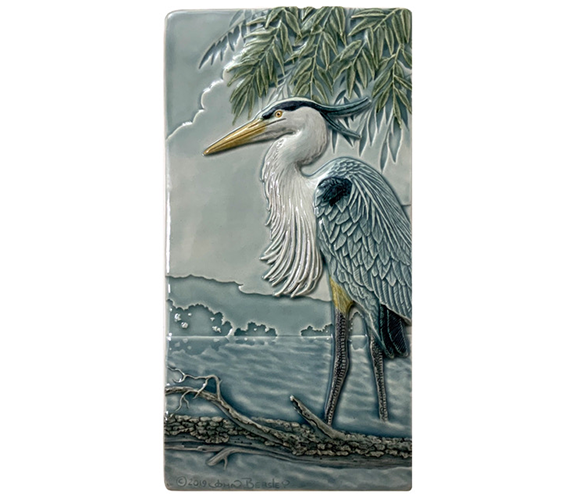 "Great Blue Heron" wall tile - John Beasley